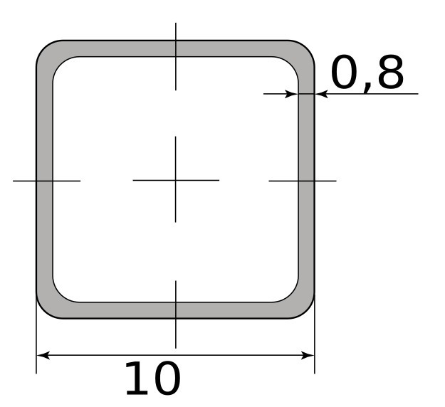 Трубы ЭСВ квадратные 10х0.8