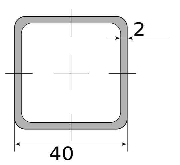 Труба профильная 40х2 6м квадратная