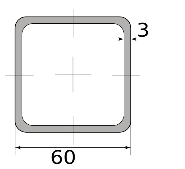 Труба квадратная 60х3 6м профильная